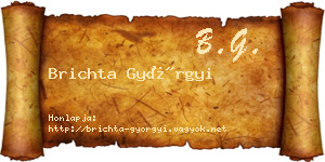 Brichta Györgyi névjegykártya